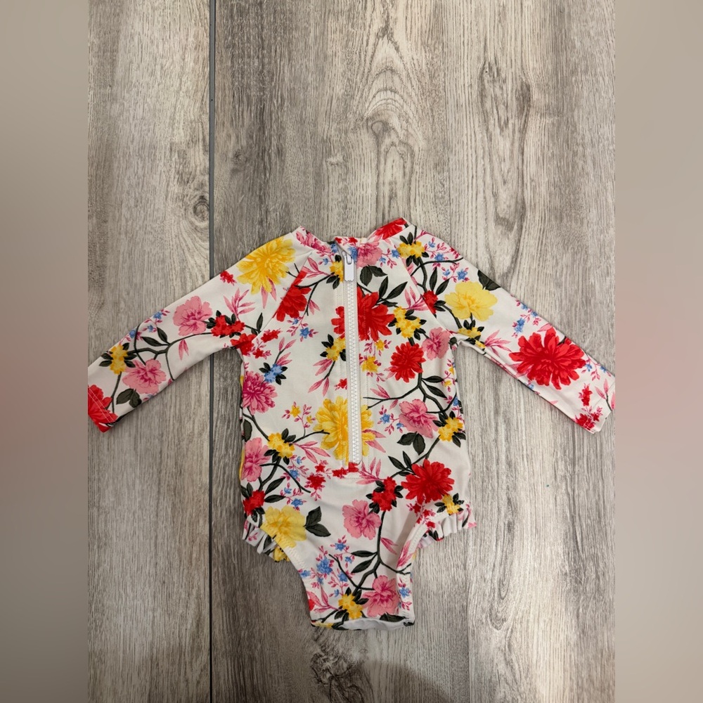 Old Navy Kids Floral Rashguard swimsuit - Red, Yellow, Pink